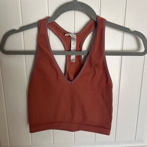 FP Movement by Free People Ribbed Racerback Bralette — Rusty Terracotta